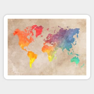 The colors of world map #map Sticker